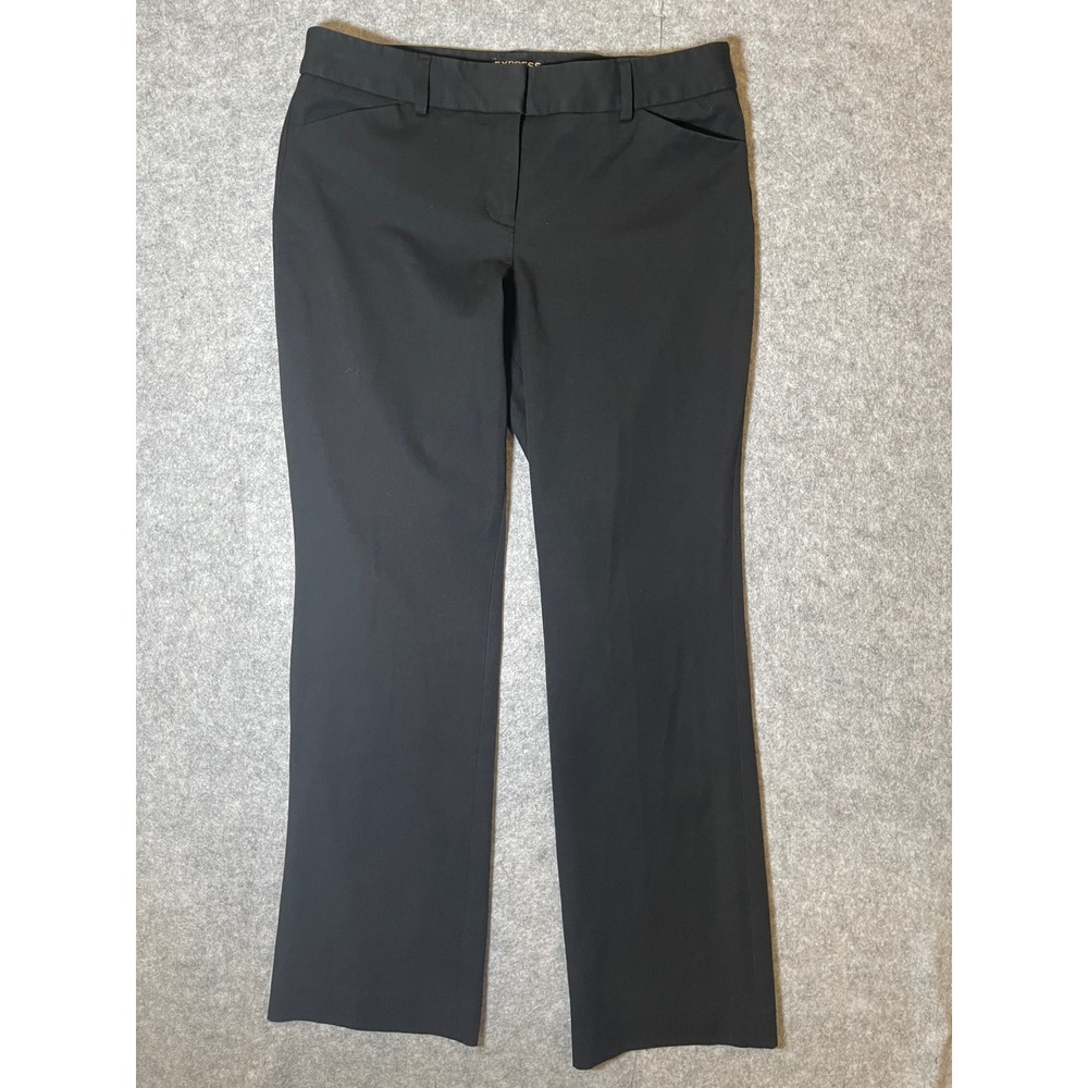 Express Editor Black Dress Pants Womens 6S Short Stretch Flare Leg Trousers